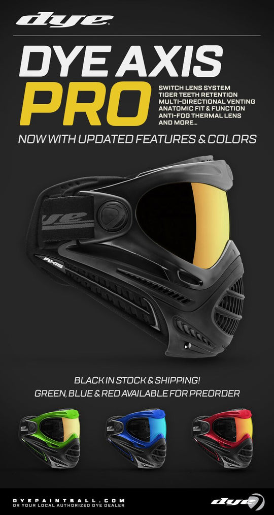 DYE Axis PRO Goggle NEW ONLY Red/Mirror available