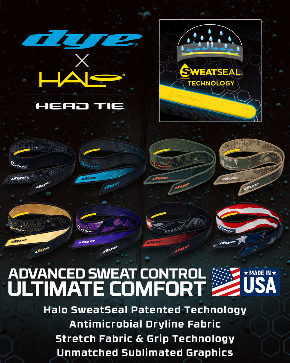 DYE HALO Head Wrap - BLK & HyperCam Available NOW.