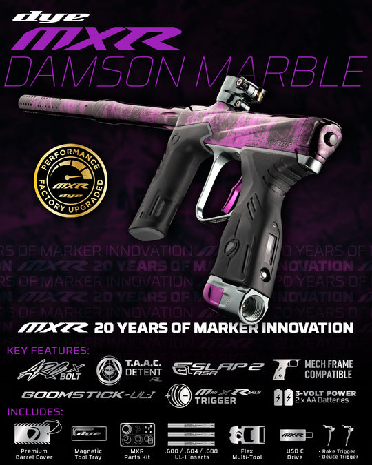 DYE MXR Paintball Marker - Damson Marble