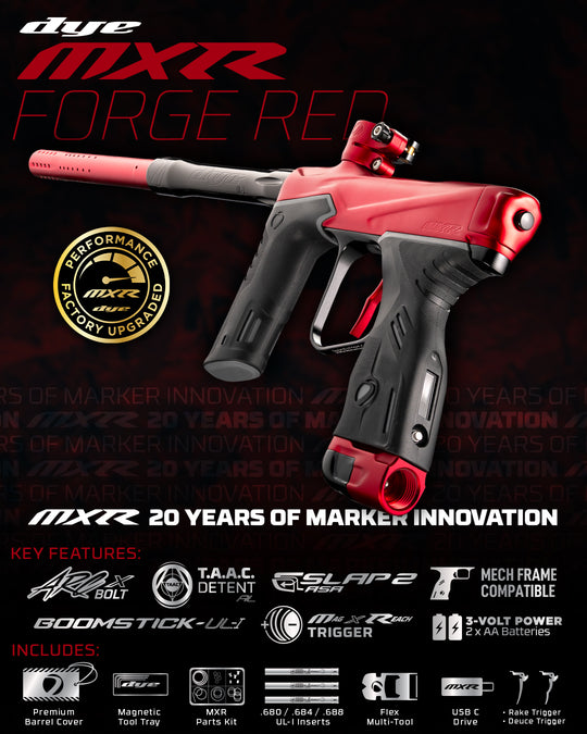 DYE MXR Paintball Marker - Forge Red